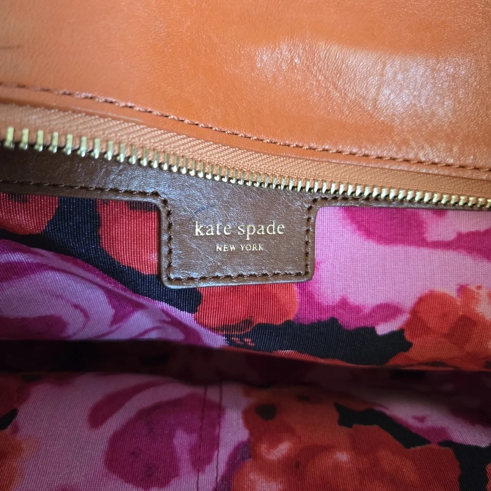 Kate Spade Red and Orange Leather Tote Bag